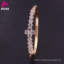 Fashion Bracelet Trendy Gold Plated Crystal CZ Bangle